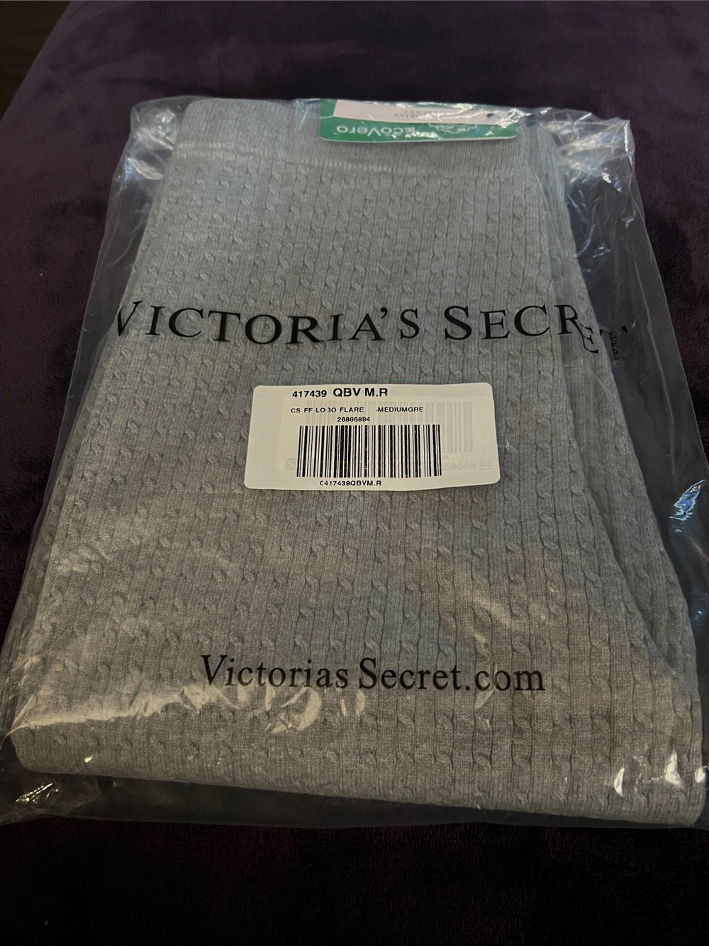 Victoria's Secret Light Gray Cable-Knit Leggings/flare pants